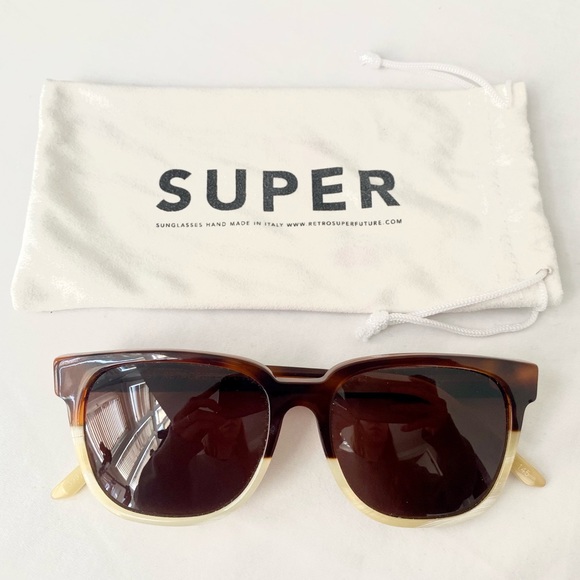 RetroSuperFuture Tortoise/Cream Two-Tone Sunglasses - Picture 1 of 5